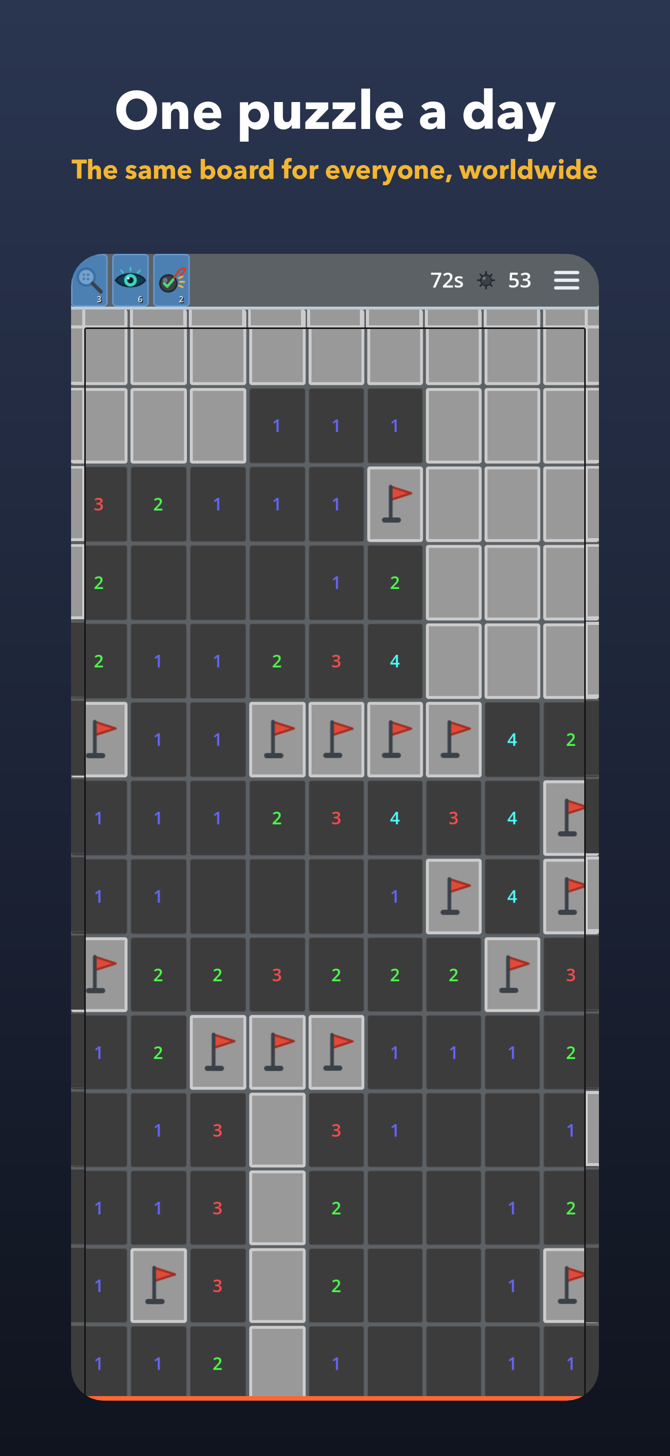 The daily puzzle in progress